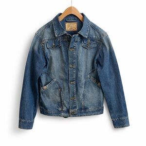 LEE Vintage Denim Jacket Trucker Blue Cotton Classic Button Front